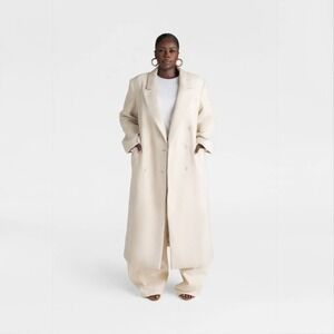 KBB by KAHLANA Target Women's Plus 1X Extra Large The Maxi Coat Cream Wool NWT!